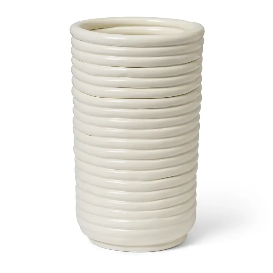 Vases<Ferm Living Vase Corduroy 21 cm, Off white