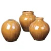 Vases<Broste Copenhagen Vase en céramique Ingrid 14,5 cm Lot de 3, Apple cinnamon