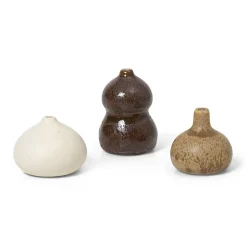 Vases<Ferm Living Vase Komo Mini lot de 3, Brown-white