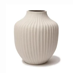 Vases<Lindform Vase Kyoto, Sand white light deep line