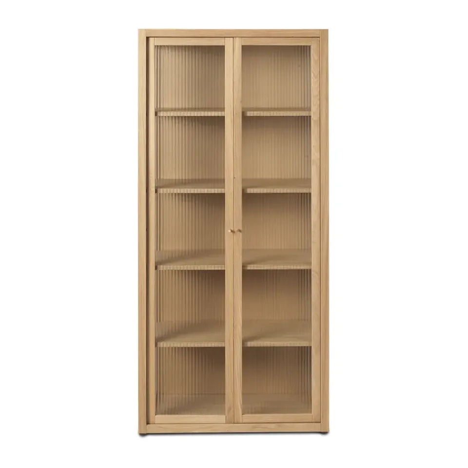 Vitrines & Présentoirs<Ferm Living Vitrine Reed 70x155 cm, Natural oak