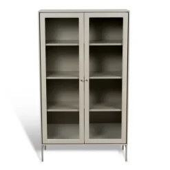 Vitrines & Présentoirs<Mavis Vitrine Volt 130 cm beige, Détails en acier inoxydable